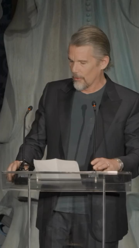 Ethan Hawke calls out Rose Byrne for panning his first novel on Goodreads, saying “It reads like a poor man’s attempt at a Ryan Adams song.”