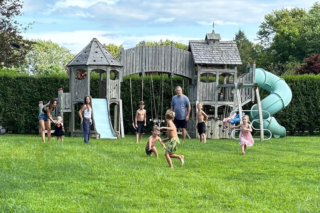TLC Alec Baldwin, Hilaria Baldwin and their kids at their Hamptons home