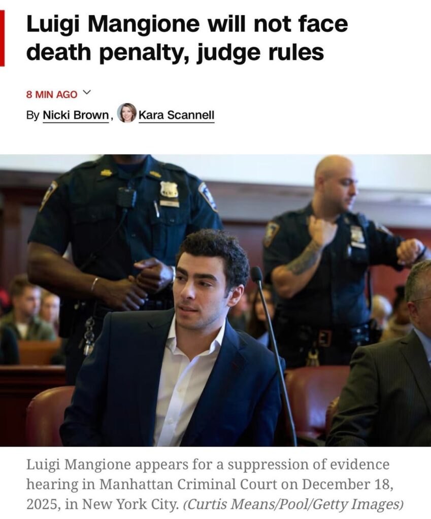 A federal judge has ruled that Luigi Mangione will not face the death penalty for allegedly killing UnitedHealthcare’s former CEO.