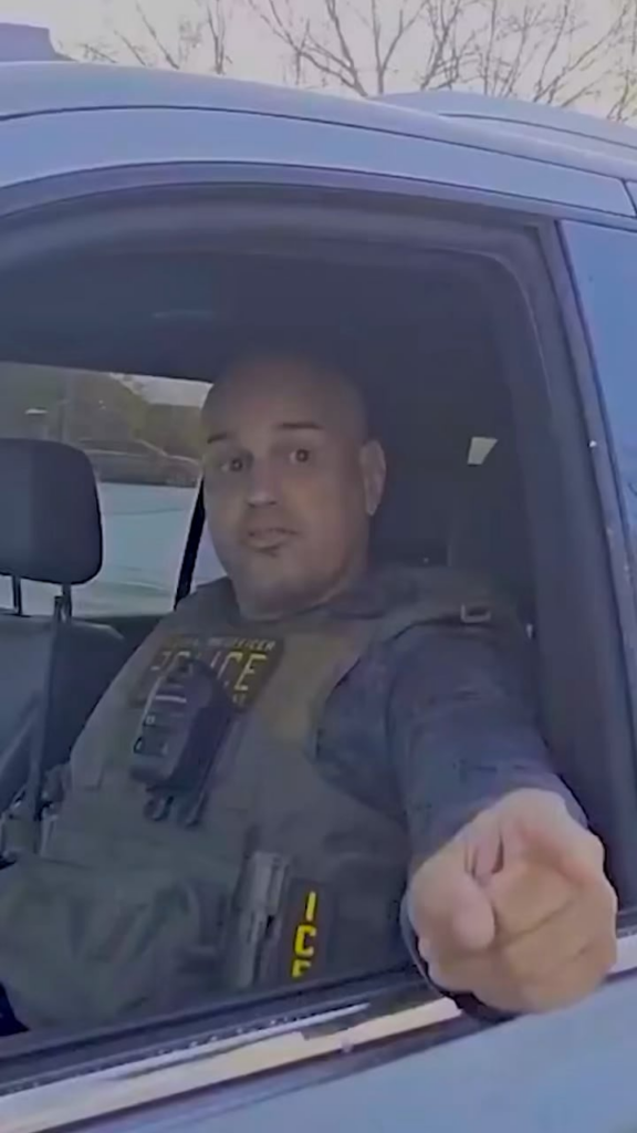 Video showing an ICE agent in Minnesota telling an unarmed observer that, “you raise your voice, I erase your voice. “