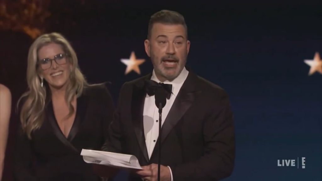 Jimmy Kimmel roasts Donald Trump after winning the Critics Choice Awards for Best Talk Show: “And most of all, I want to thank our president, Donald Jennifer Trump, without whom, we would be going home empty handed tonight. So thank you, Mr. President, for the many ridiculous things you do”.