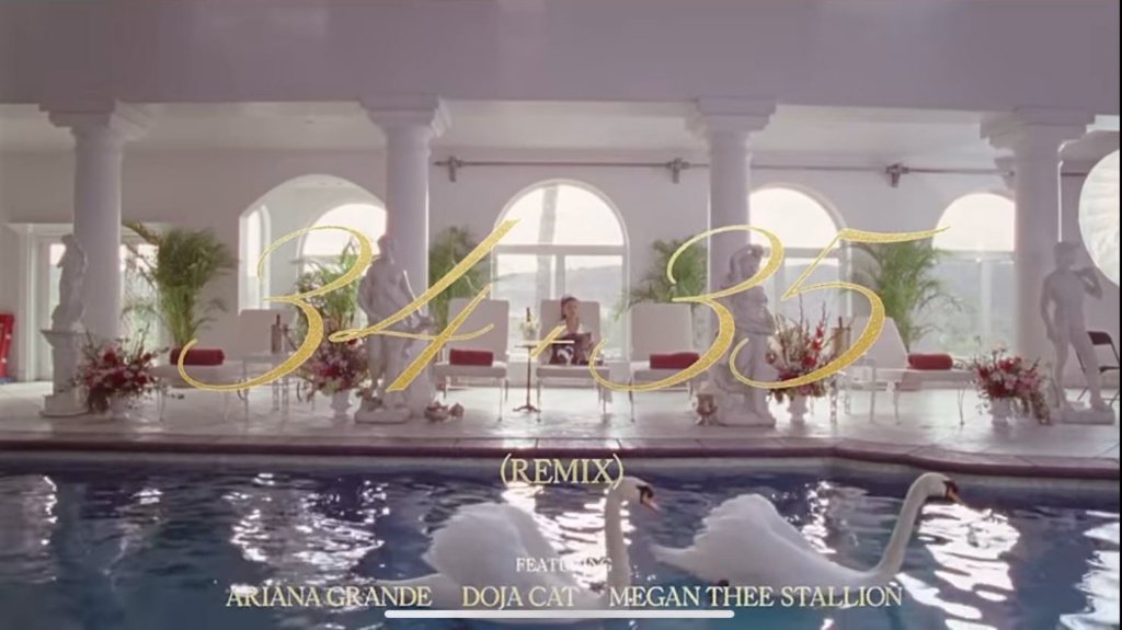 5 years ago today Ariana Grande released “34 + 35”Remix with Doja Cat and Megan Thee Stallion
