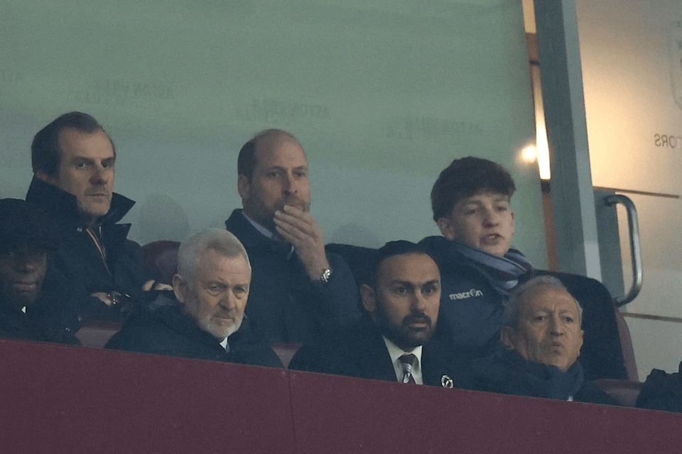 Prince William attended the Aston Villa game last night against Salzburg