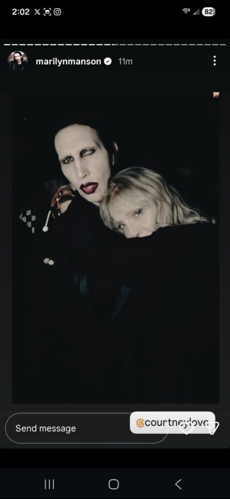 Courtney Love and Billy Corgan at birthday party for Marilyn Manson