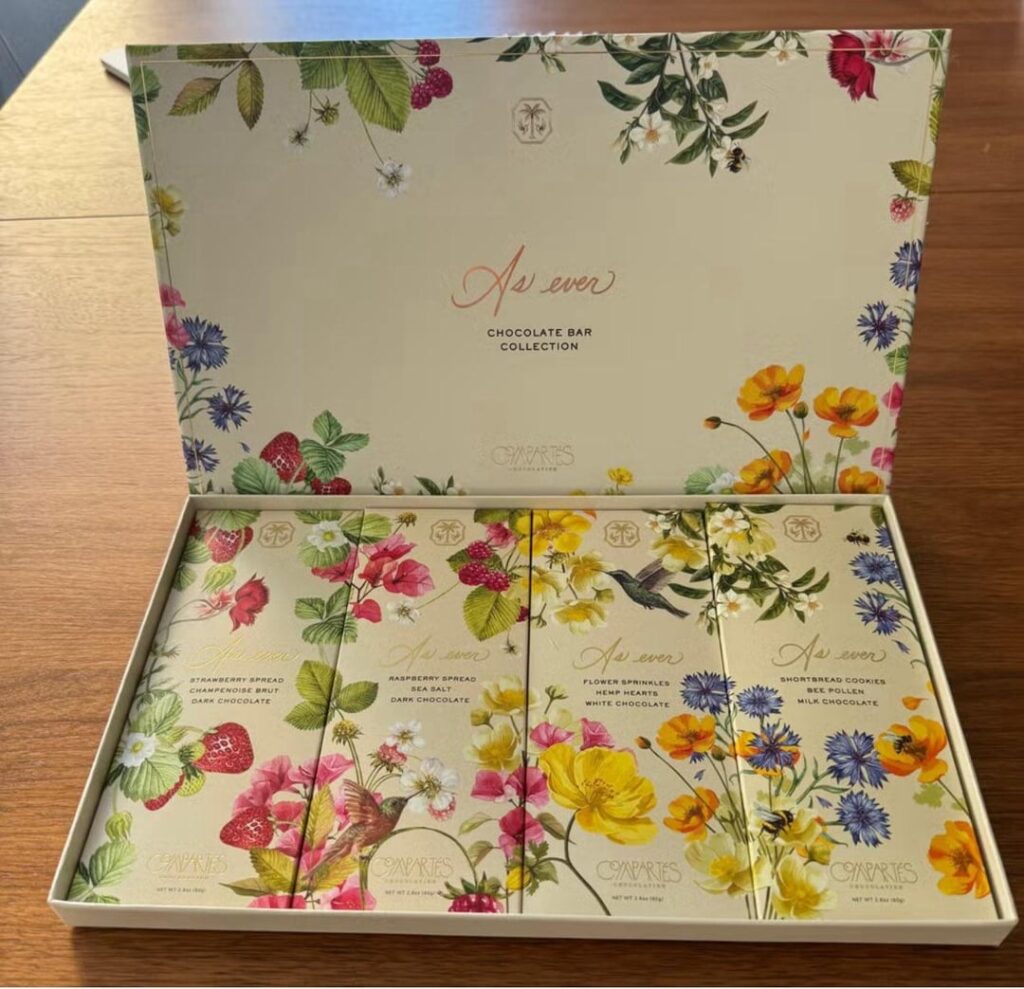 New chocolate bar flavor from As Ever for Valentine’s Day, Strawberry Spread Champagne Brut Dark Chcolate