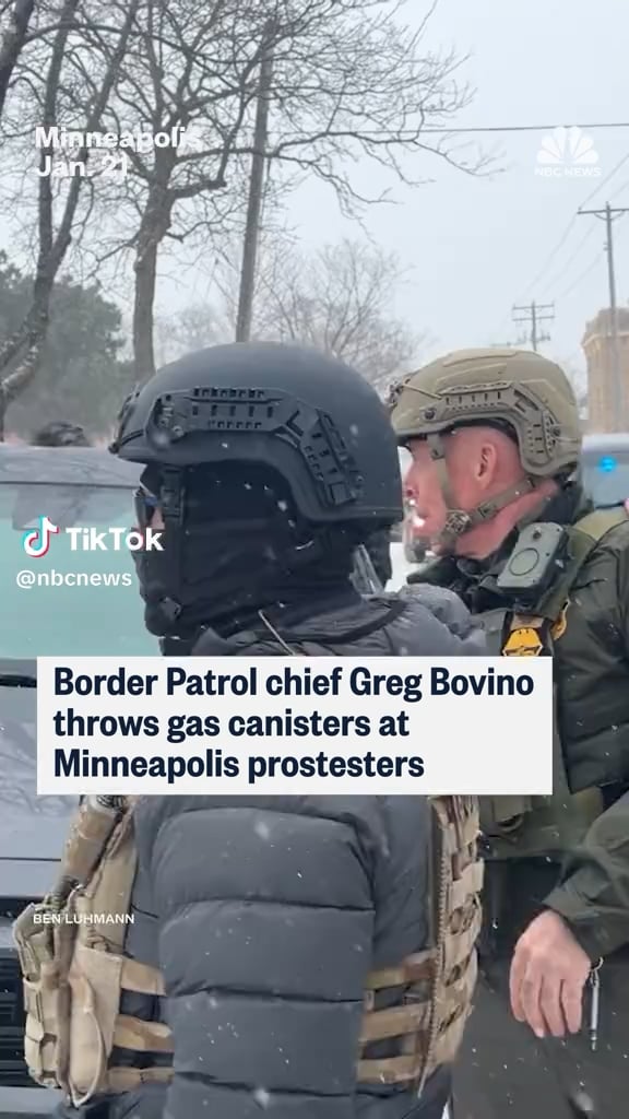 A new video shows Customs and Border Patrol Chief Greg Bovino deploying gas on Minneapolis demonstrators.
