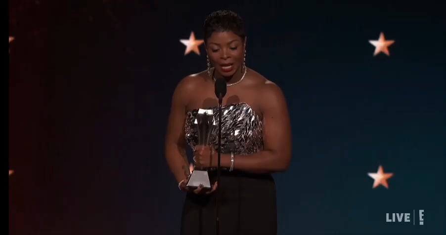 Janelle James winning Critics' Choice Supporting Actress in a Comedy Series: "The best thing about being nominated 4 times is I finally realized they're never gonna feed us at this thing. It's gonna be just grapes and ice cream every year but this makes up for it!"