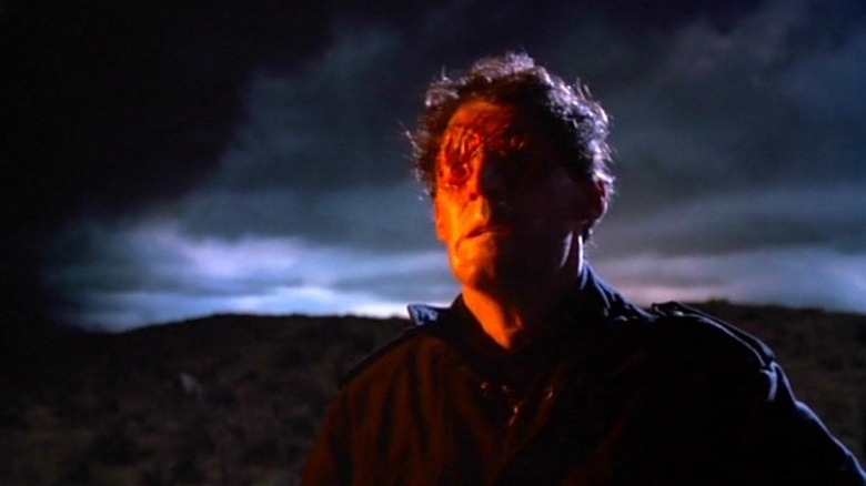 Ben Cross has scratched-out eyes as Dad in Paperhouse