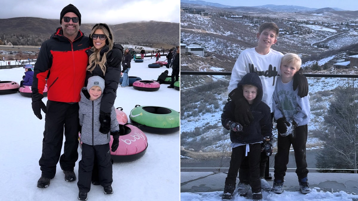 side by side of El Moussa and Haack children.