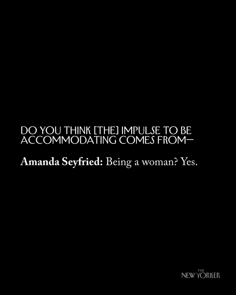 Amanda Seyfried on learning to advocate for herself