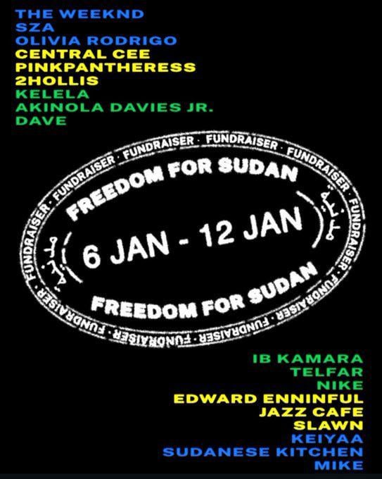 Olivia Rodrigo, The Weeknd and more is set to participate in Freedom for Sudan auction fundraiser. This online campaign seeks to support Sudanese communities that are currently facing violence and exploitation