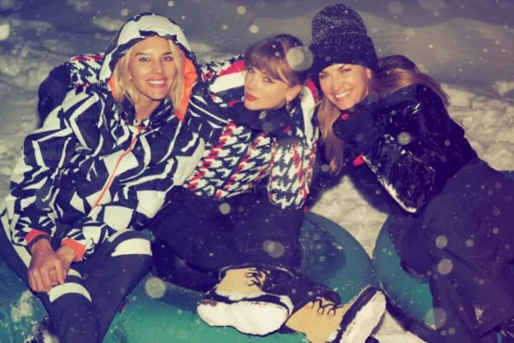 Taylor Swift Poses for Snow Tubing Photo with Charissa Thompson and Erin Andrews in Unseen Vacation Snaps