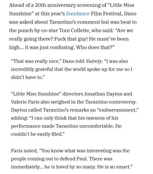 Paul Dano reacts to what Quentin Tarantino said about him (+ assistance by Toni Colette)