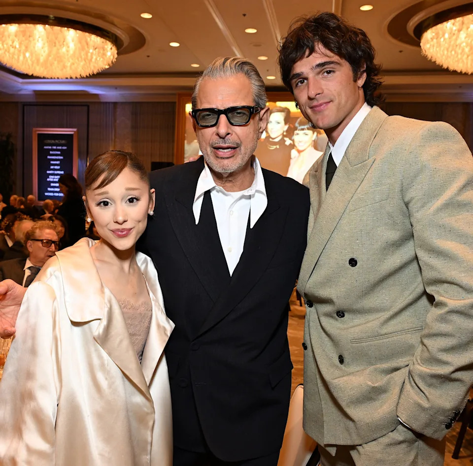 Ariana Grande, Jeff Goldblum, and Jacob at an event