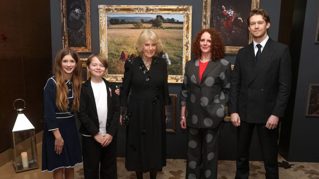 Queen Camilla rubs shoulders with Joe Alwyn at Hamnet screening