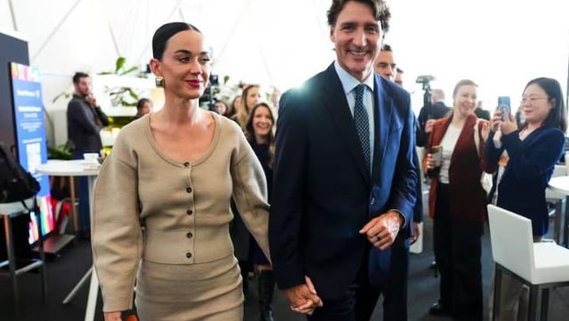 Katy Perry and Justin Trudeau at the World Economic Forum in Switzerland