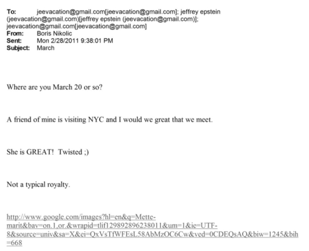 Mette-Marit Described in Epstein Emails as “Twisted,” “Not Typical Royalty,” and a “Mess”