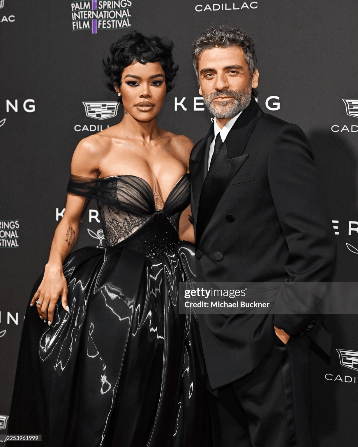 Teyana Taylor and Oscar Isaac at the Palm Springs International Film Festival Film Awards.