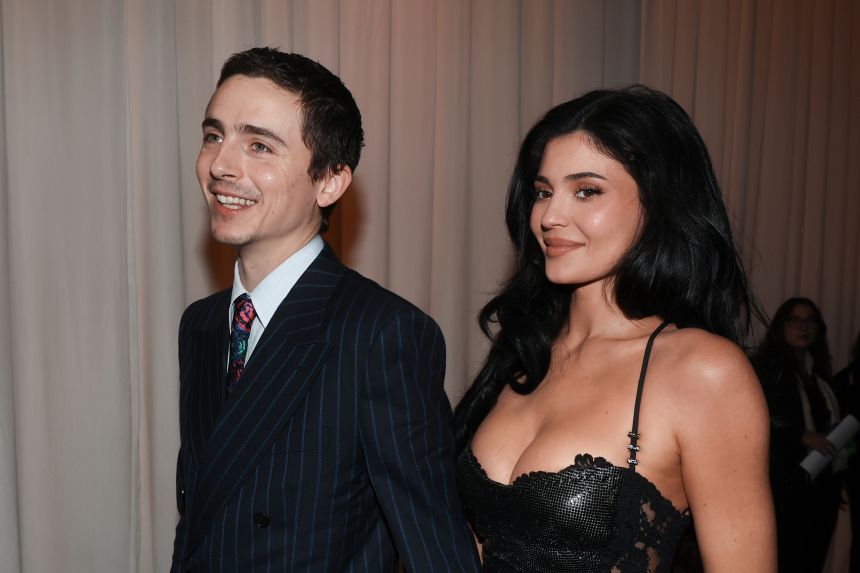 Timothée Chalamet and Kylie Jenner at the awards.