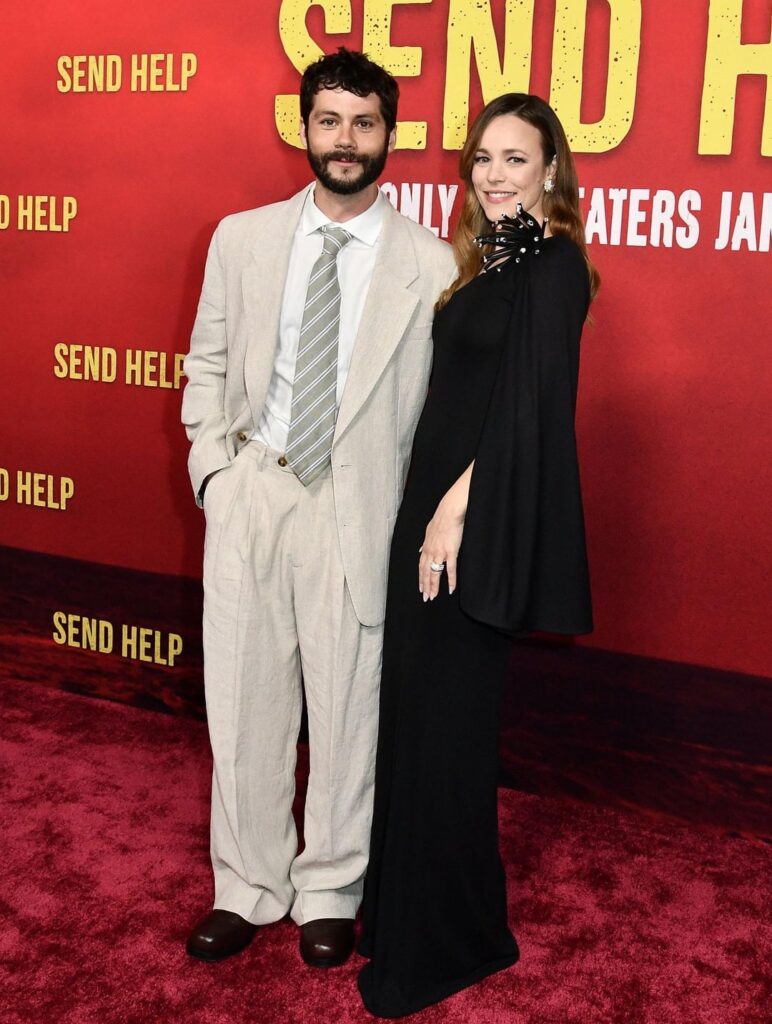 Rachel McAdams and Dylan O’Brien at the premiere of ‘Send Help’ (January 21, 2026)