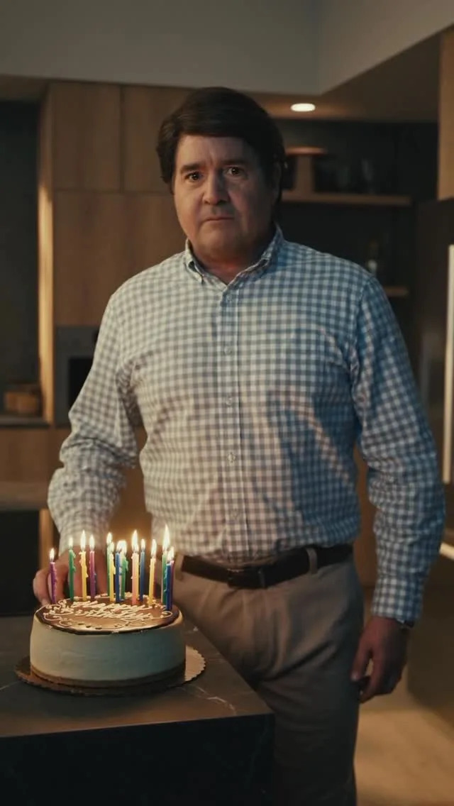 In a candid moment, Guy Fieri celebrates a birthday with a lit cake, sharing a look at a personal milestone with his followers.