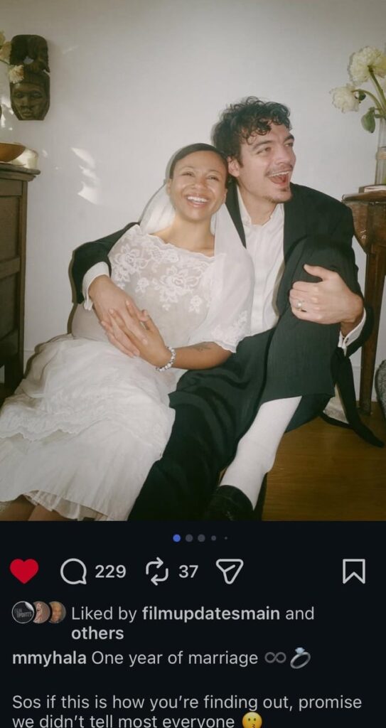 Actress Myha'la Herrold reveals on Instagram that she quietly married partner Armando Rivera a year ago