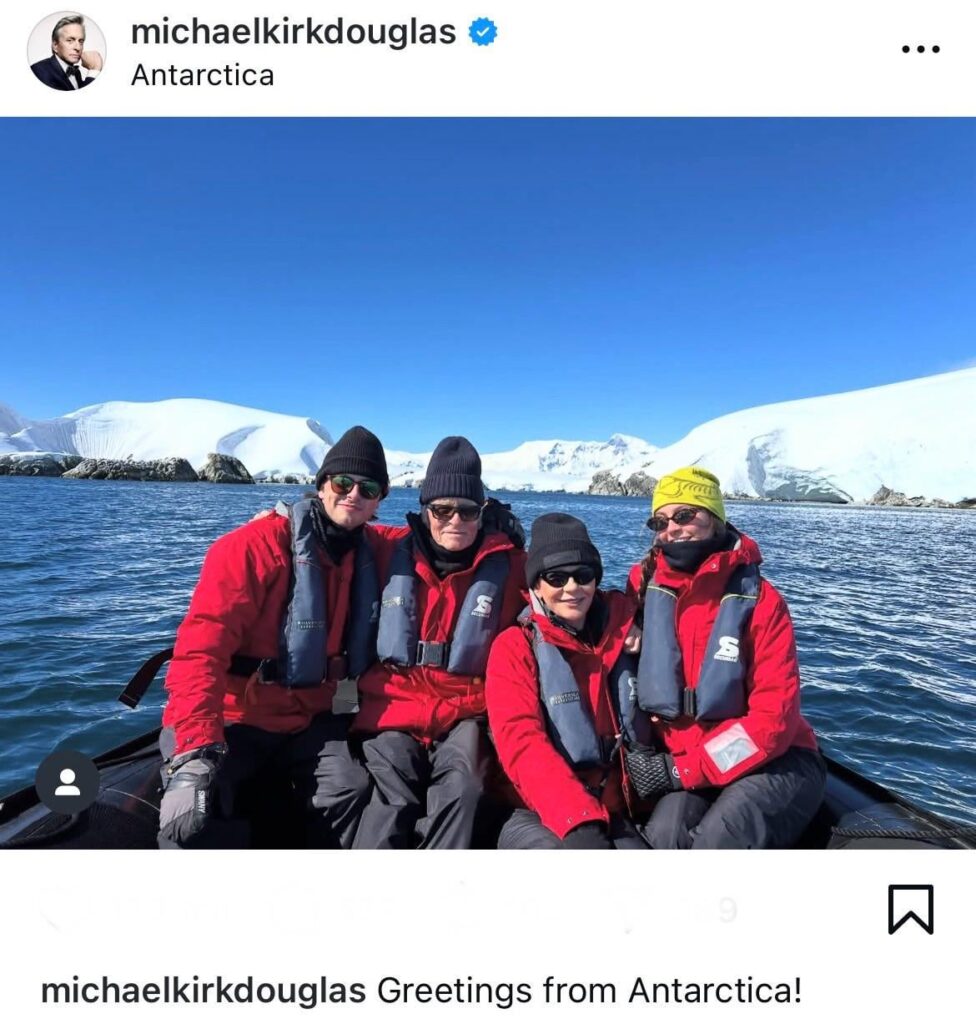 Michael Douglas and Catherine Zeta-Jones go on vacation to Antarctica with their children Carys and Dylan