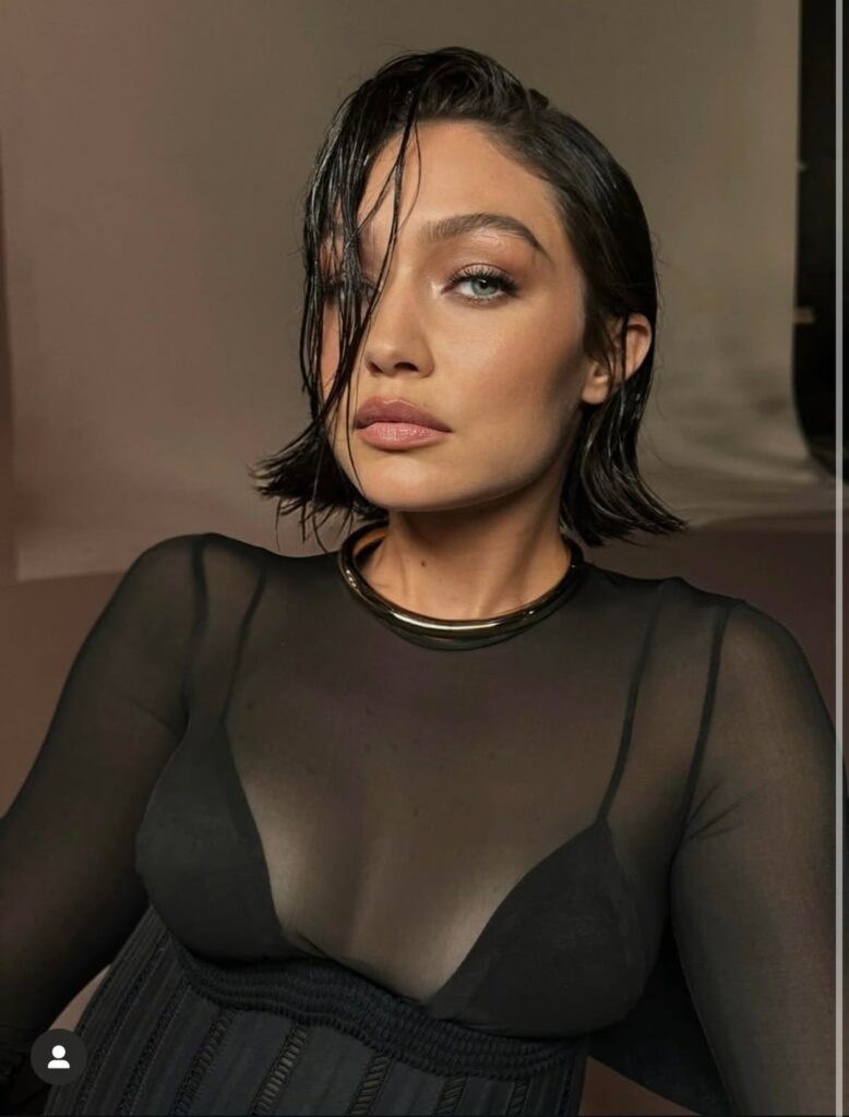 Gigi Hadid goes matte black bob