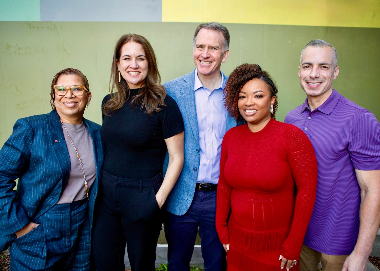 'Up First' hosts Michel Martin, Leila Fadel, Steve Inskeep, Ayesha Rascoe and A Martínez at the NPR Celebration on Jan. 10.