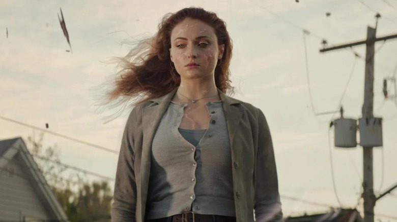 Jean Grey floating while activating her powers in Dark Phoenix