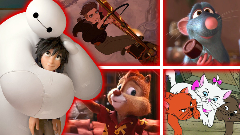 Baymax and Hiro, Jim, Dale, Remy, and the kittens from The Aristocats
