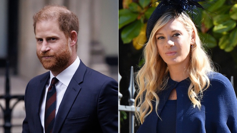 Split image of Prince Harry in 2026 and Chelsy Davy in 2018