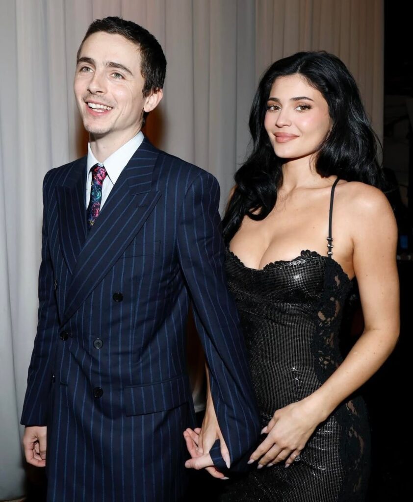 Nominee Timothee Chalamet (Marty Supreme) alongside Kylie Jenner at the Critics Choice Awards