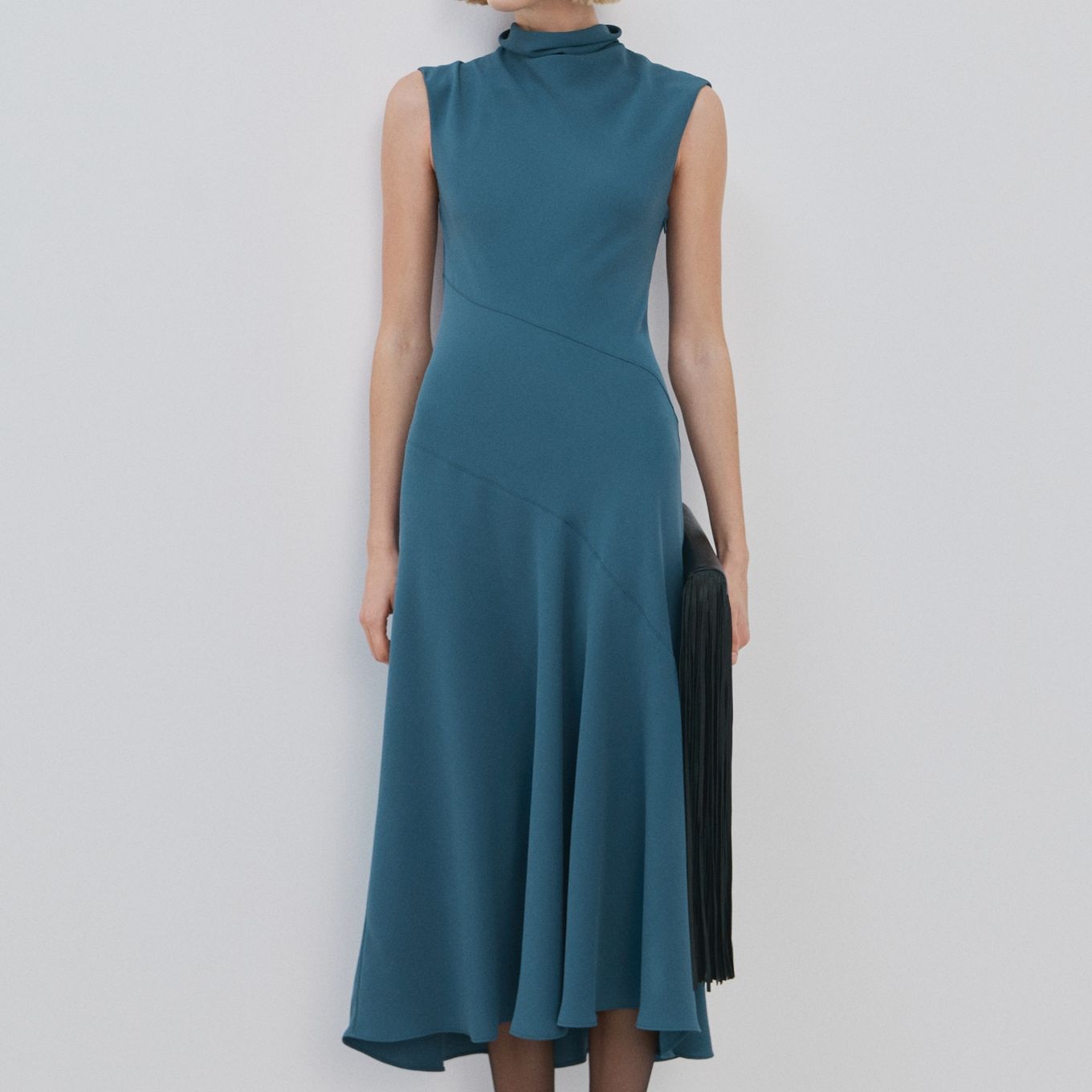 Long Dress With Draped Neck - Women | Mango United Kingdom
