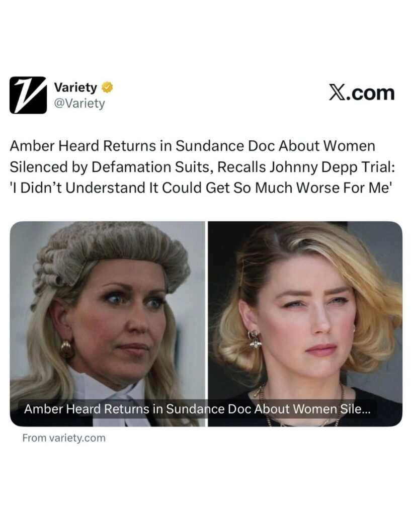 Amber Heard Returns in Sundance Doc About Women Silenced by Defamation Suits, Recalls Johnny Depp Trial: “I remember at the close of the trial, the idea that I could say something to the press came up… I didn’t understand it could get so much worse for me as a woman, using my voice.”
