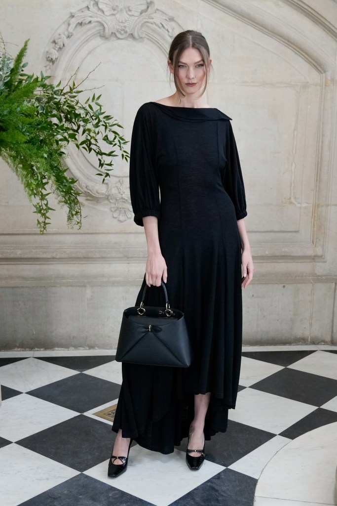 Karlie Kloss attends the Christian Dior Haute Couture show during Paris Fashion Week.