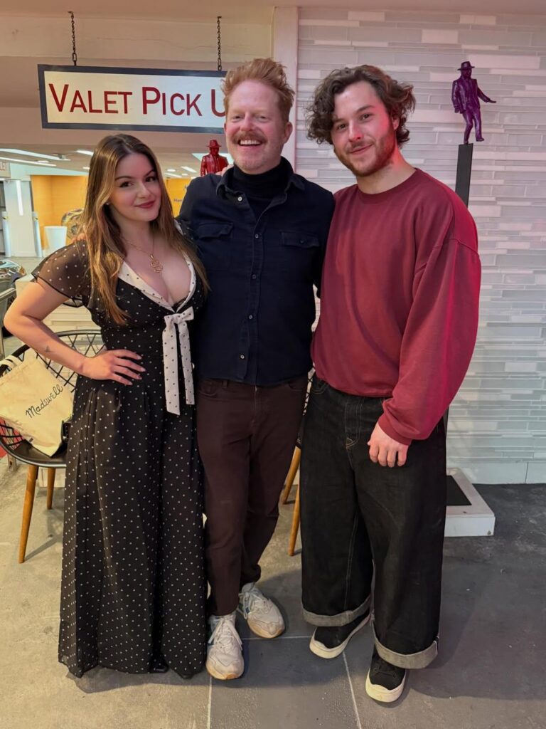 Jesse Tyler Ferguson with Ariel Winter and Nolan Gould in LA today