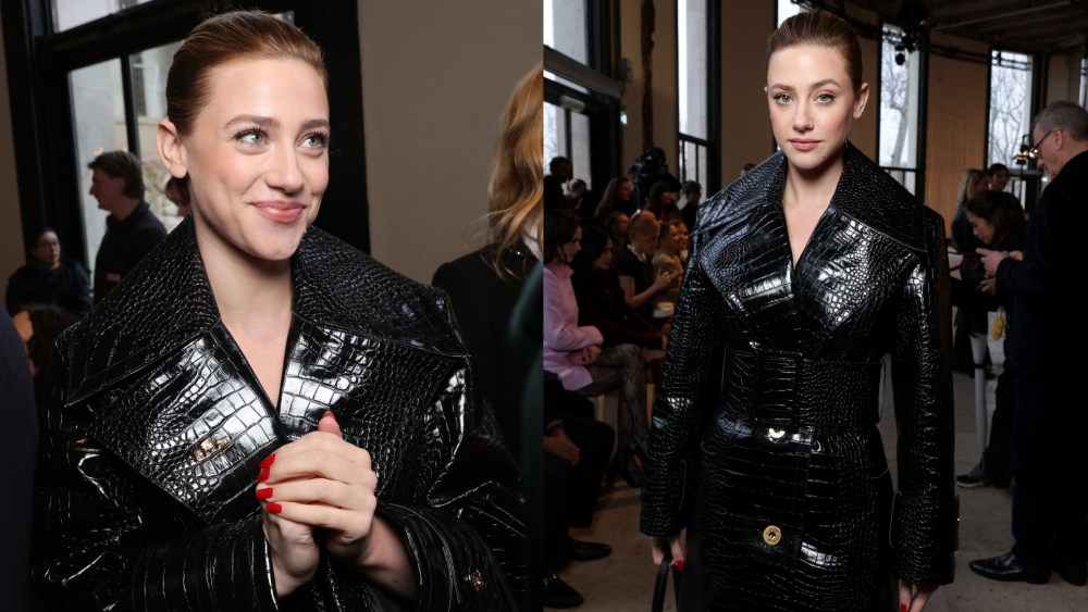 Lili Reinhart wears Patou at the Patou Menswear Fall/Winter 2026-2027 show during Paris Fashion Week on Jan. 25, 2026 in Paris.