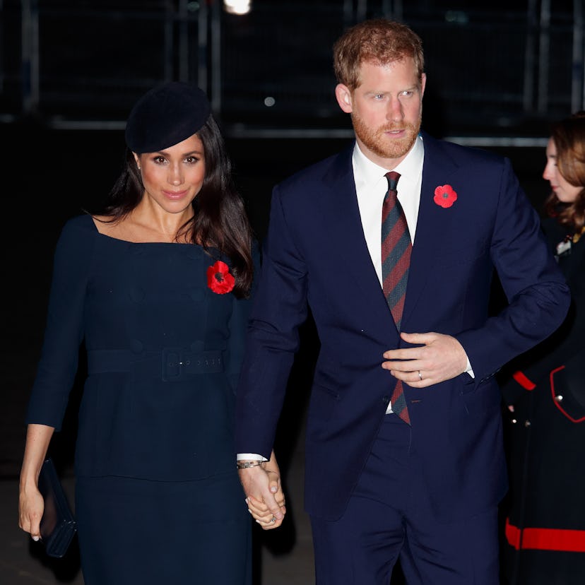Meghan, Duchess of Sussex and Prince Harry, Duke of Sussex attend a service to mark Remembrance Day