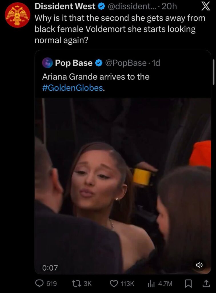 Racists blaming Cynthia Erivo for Ariana Grande's Glinda era look