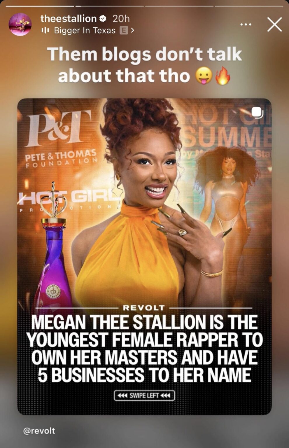 Megan Thee Stallion shares post about her owning her masters and having five businesses: “Them blogs don’t talk about that tho 😛🔥”
