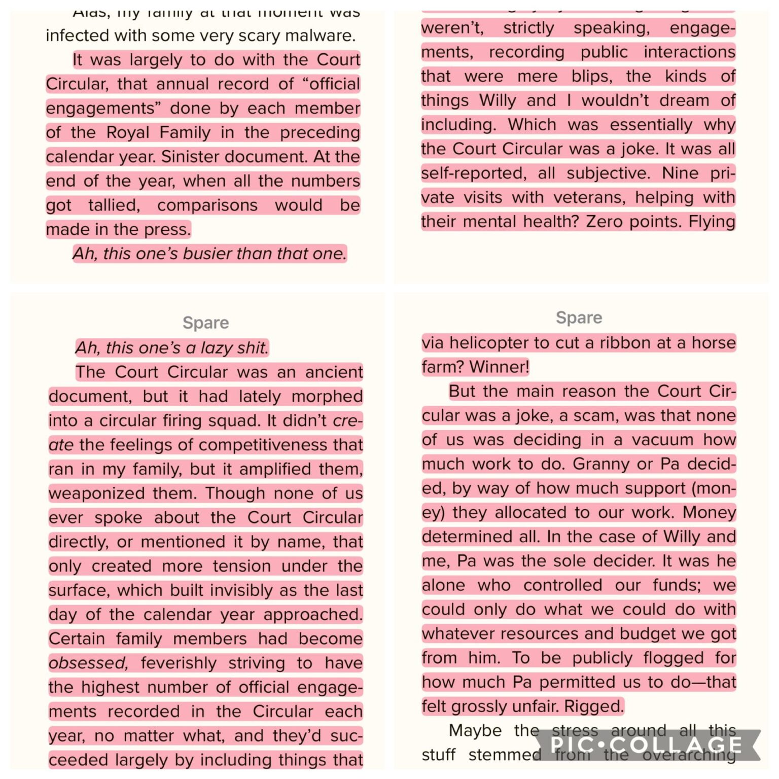 Throwback to Harry in Spare telling us the Court Circular is ‘rigged’, and that the royals DO stress (and compete) about the press tallying up their engagements each year