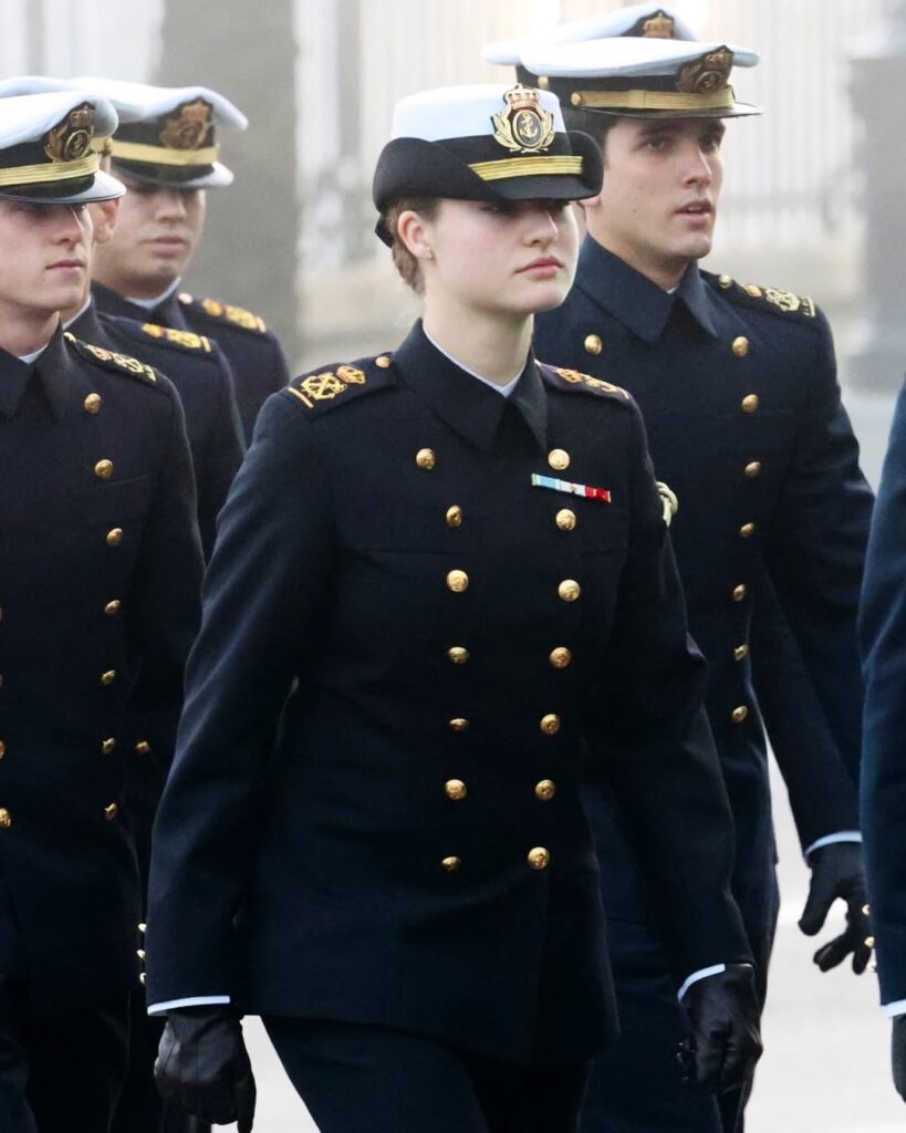 Before beginning her training trip, the Princess of Asturias attended mass at the Church of the Virgen del Carmen. January 10, 2025.