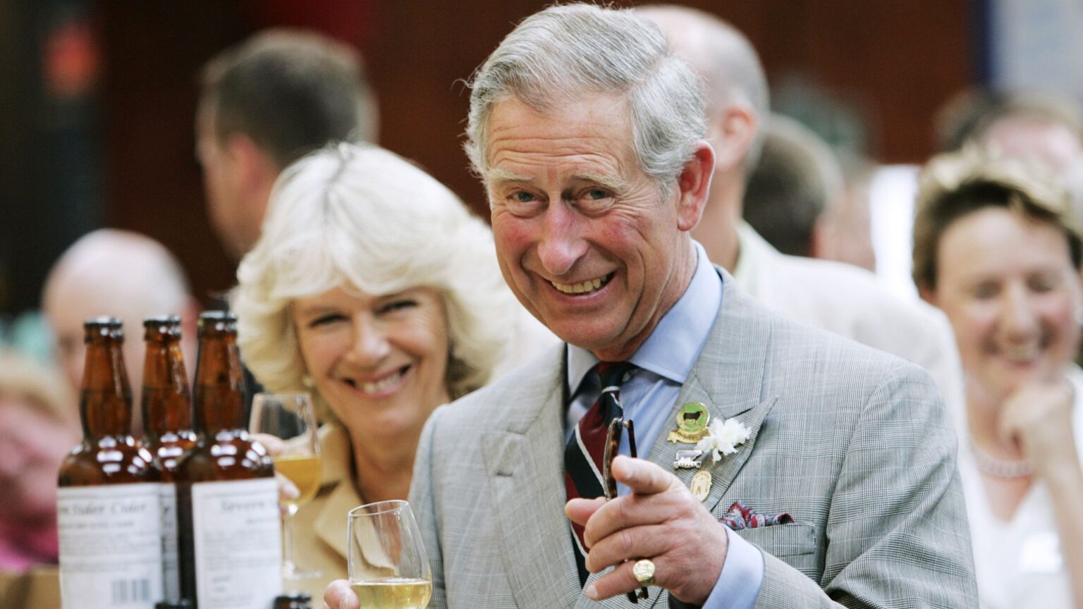 There’s One Normal Royal Outing King Charles Always Skipped Queen Camilla and King Charles smile while sampling some wine and beers