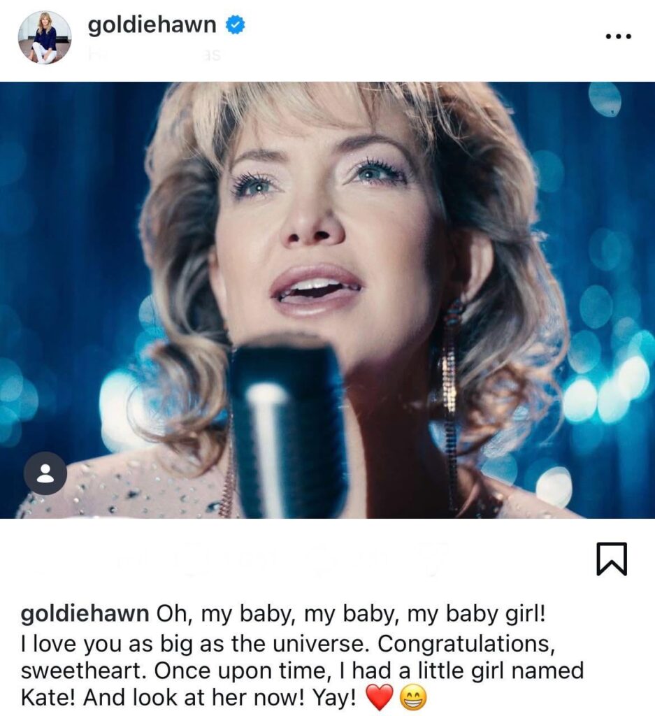 Goldie Hawn congratulates her daughter, Kate Hudson, for her Oscar Nomination for Best Actress for ‘Song Sung Blue’