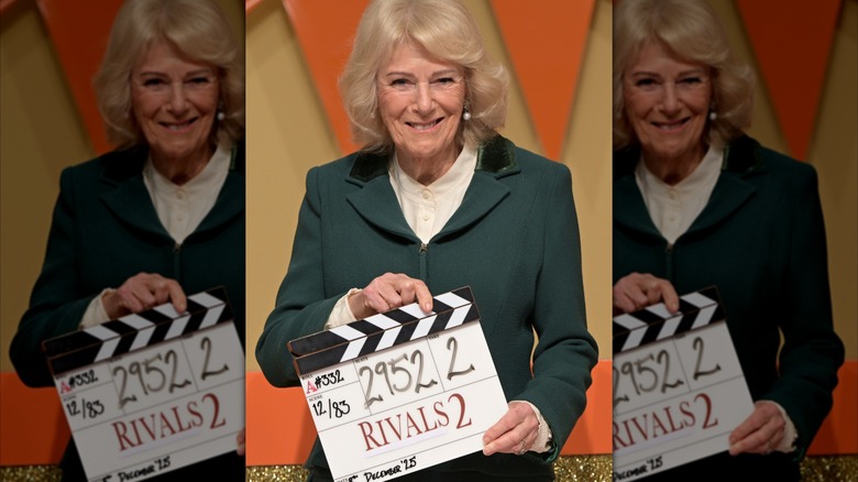 Queen Camilla on the set of 