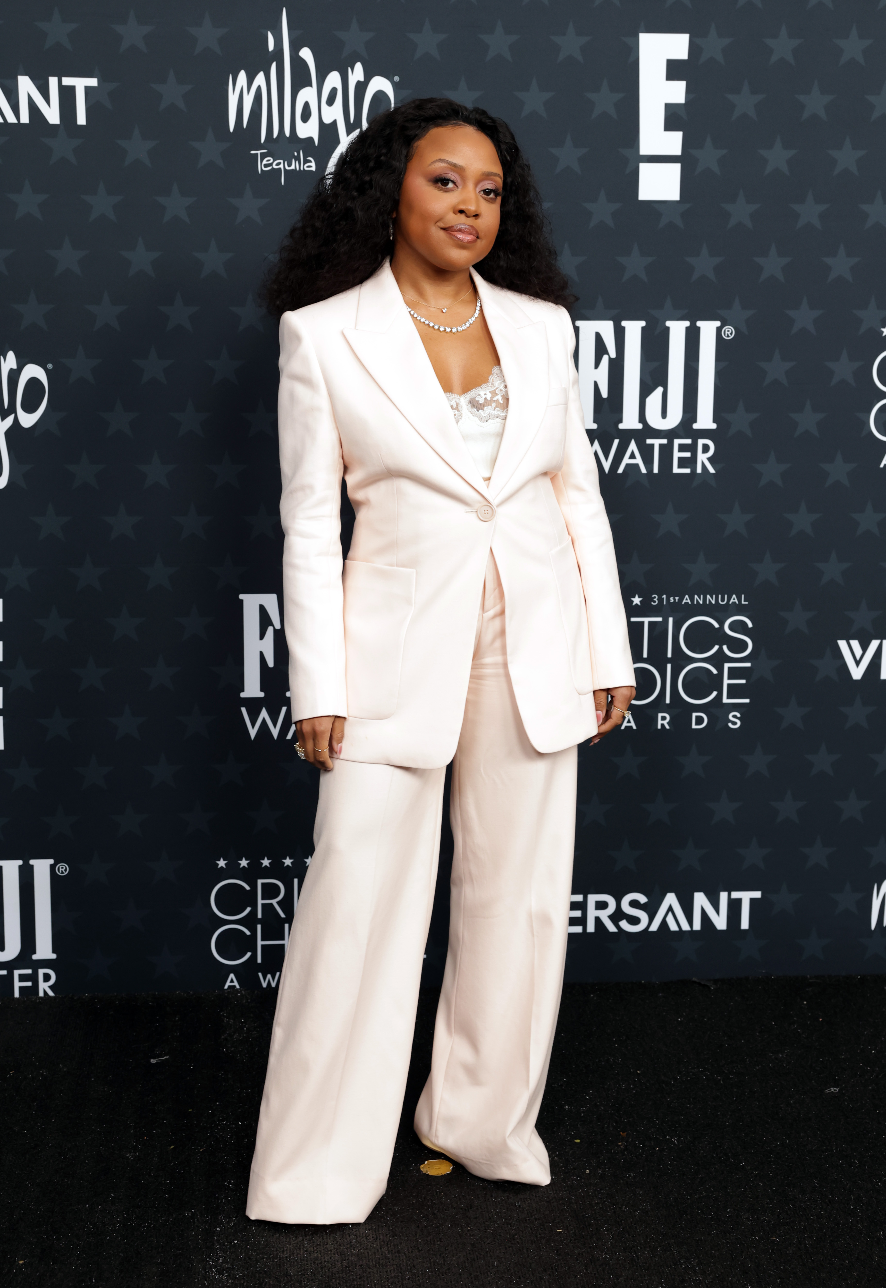 Quinta Brunson attends the 31st Annual Critics Choice Awards at Barker Hangar on January 04, 2026 in Santa Monica, California