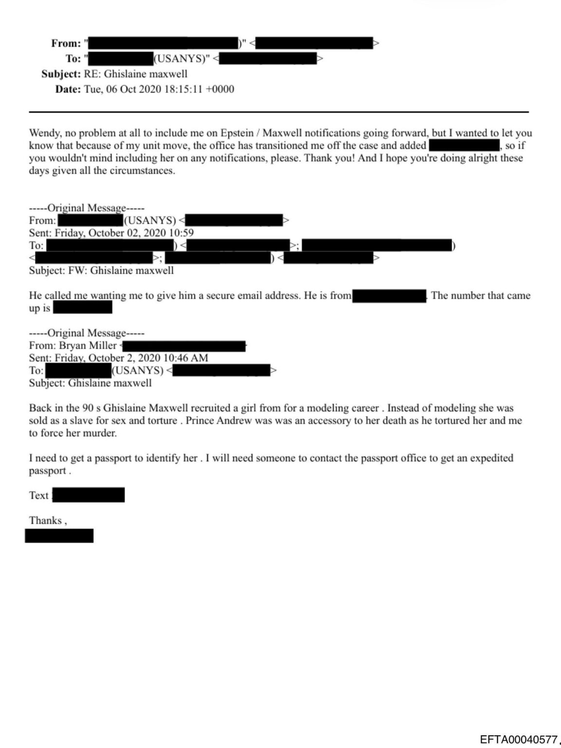 Epstein email logs accuse (former Prince) Andrew of torturing a girl and him being an accessory to her murder.