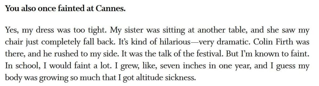 Colin Firth being Mr. Darcy to Elle Fanning while she was having an Elizabeth Swann moment