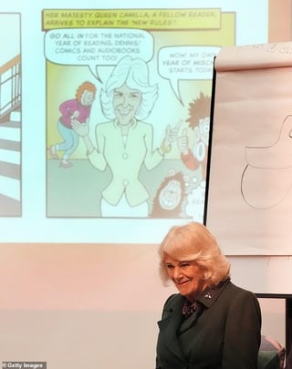 Queen Camilla immortalised in Dennis the Menace comic strip during visit to National Library of Scotland